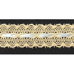 ZY-3393 (28MM) Cotton Torchon Lace with Satin Ribbon